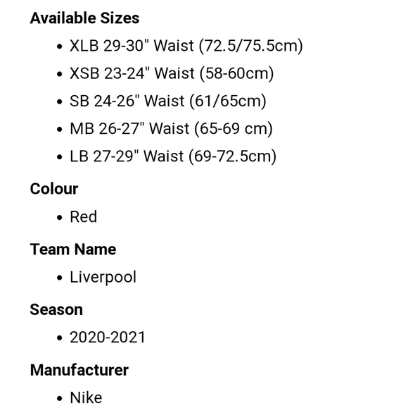 NWT Youth Nike Liverpool Home Shorts - Picture 6 of 6